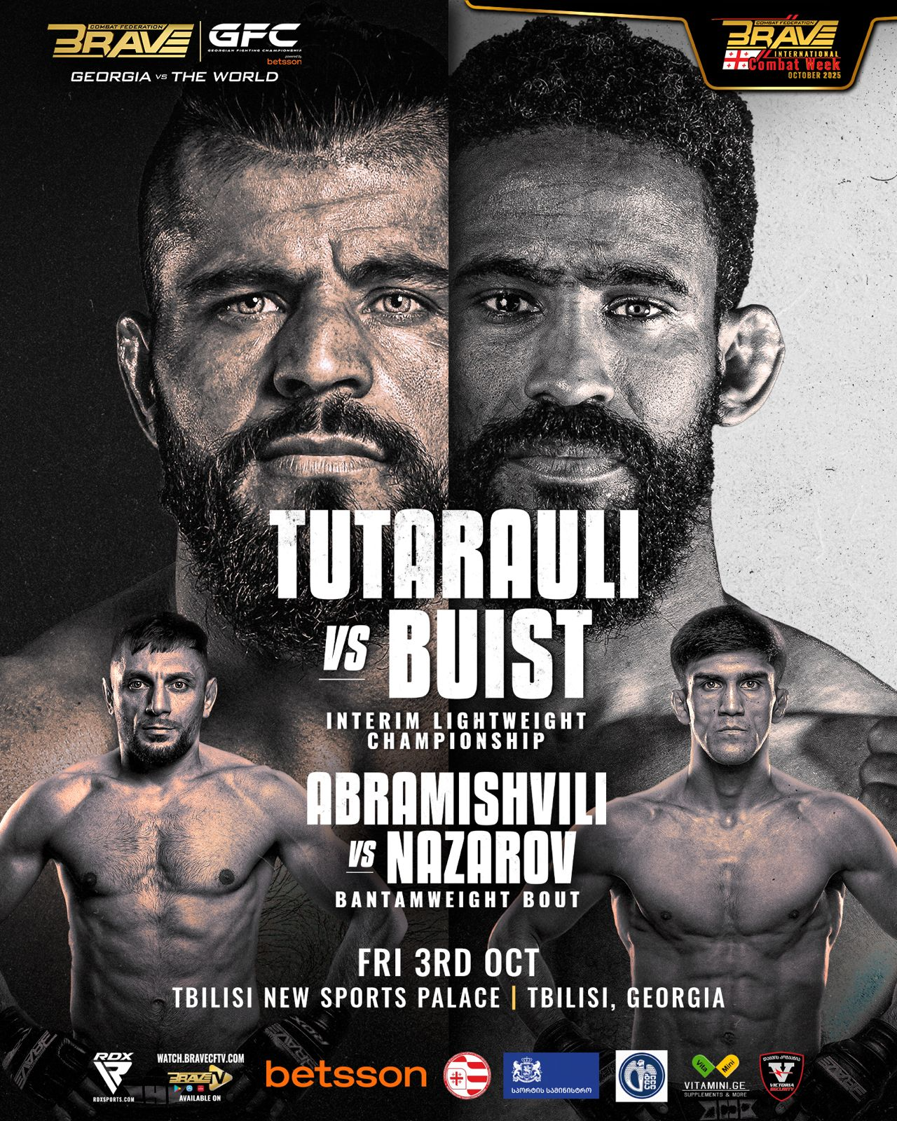 تسع نزالات مثيرة تشعل الظهور التاريخي لـ&nbsp;BRAVE CF&nbsp;في جورجيا