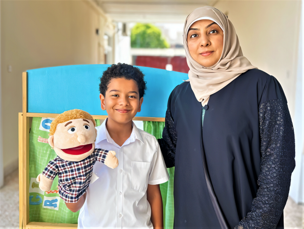 مسرح العرائس لترسيخ قيم المواطنة في مدرسة جدحفص الابتدائية للبنين