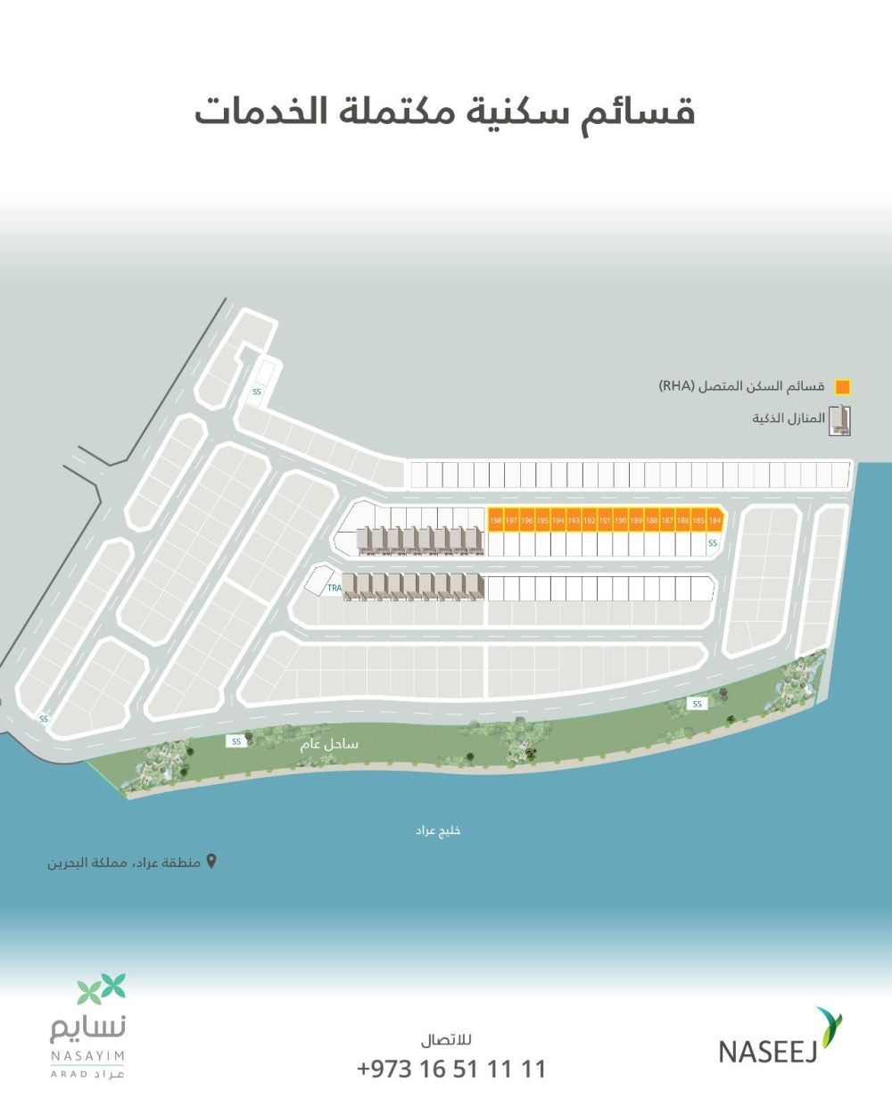 شركة نسيج تطلق المرحلة الثانية من بيع قسائم السكن المتصل في نسايم عراد