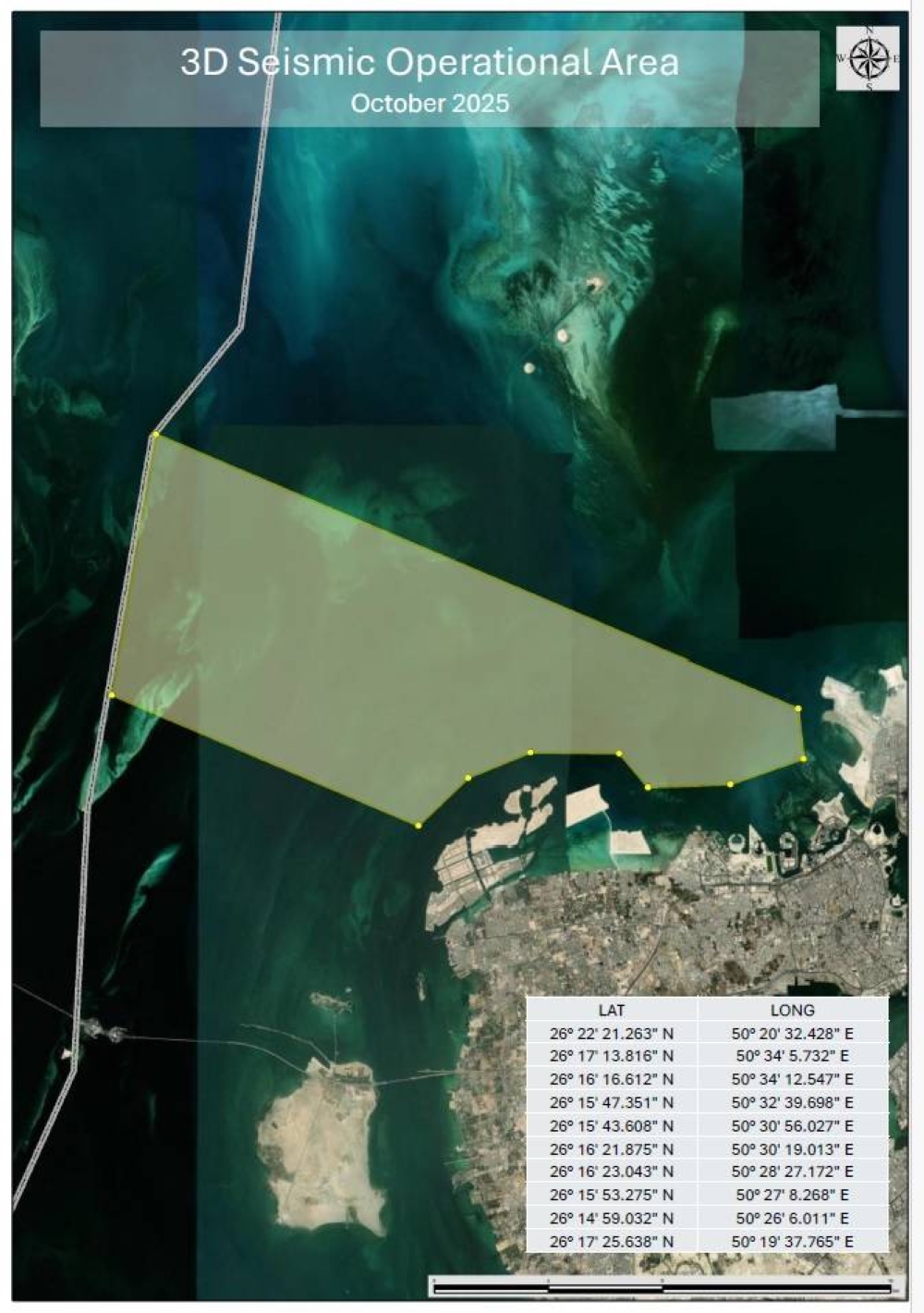 "خفر السواحل" : تغيير منطقة أعمال المسح البحري ثلاثي الأبعاد اعتباراً من 1 أكتوبر ولغاية 1 ديسمبر 2025