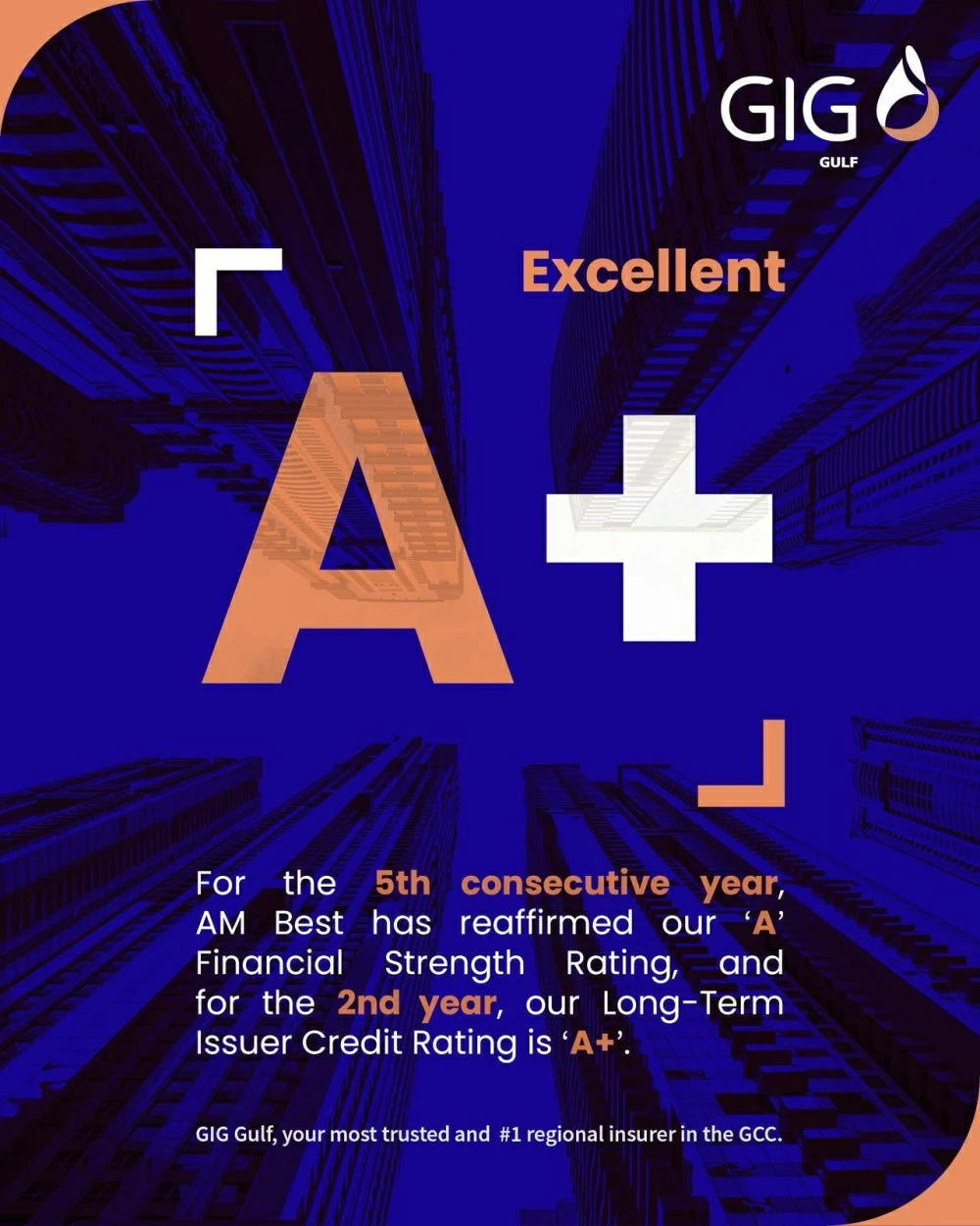 &laquo;إيه إم بست&raquo; تؤكد &laquo;تصنيف أ&raquo; الممتاز لـ&laquo;جي آي جي الخليج&raquo; للسنة الخامسة