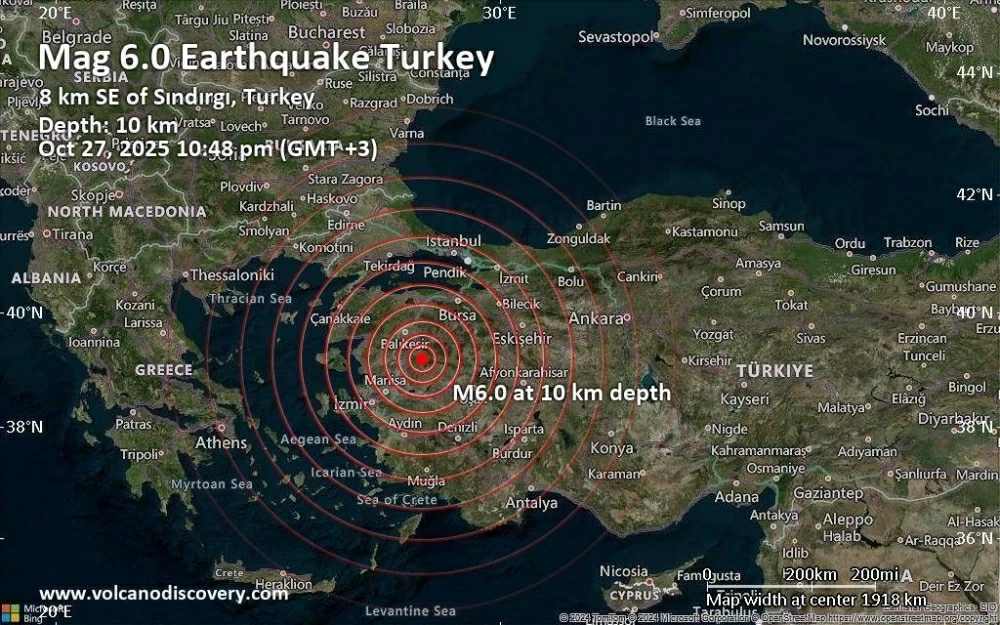 زلزال بقوة 6.1 يضرب باليكسير غربي تركيا