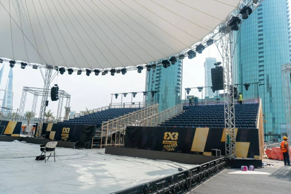 عيسى بن علي يتفقد ملاعب محطة المنامة الختامية من الجولة العالمية لكرة السلة 3x3