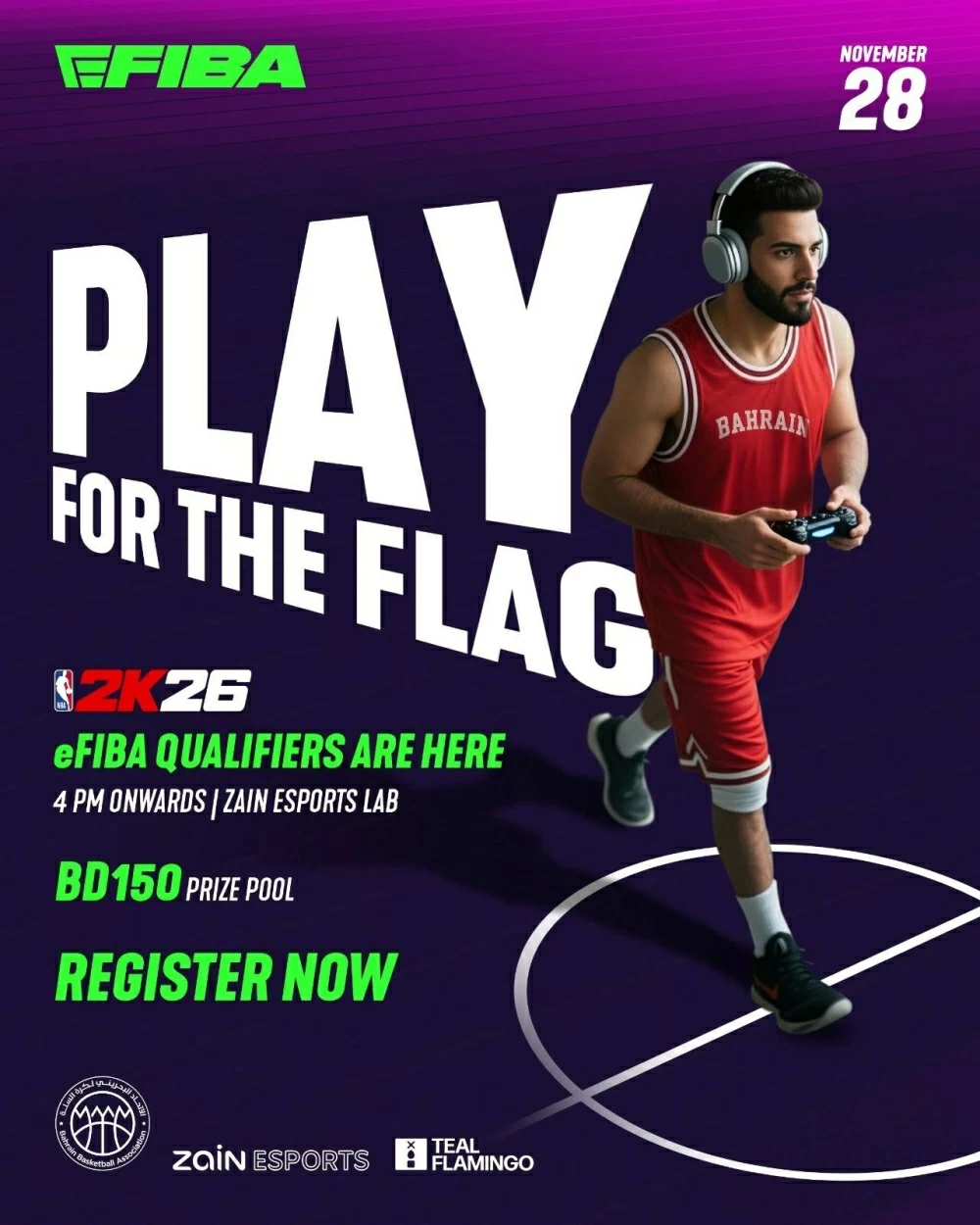 مختبر "زين" للرياضات الإلكترونية يستضيف التصفيات الرسمية eFIBA NBA 2K26