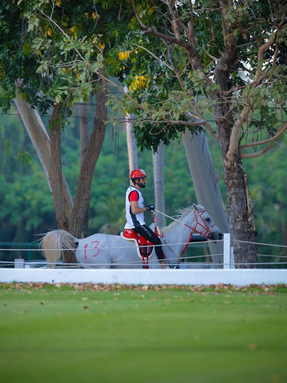 ناصر بن حمد يشهد الفحص البيطري لبطولة آسيا للفروسية في تايلاند