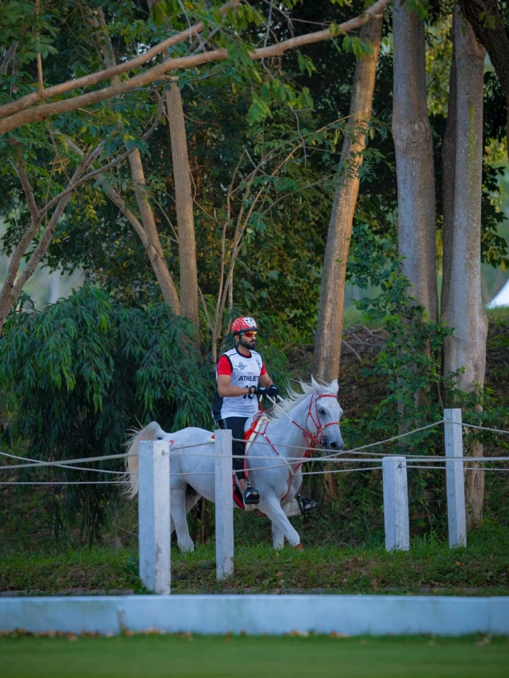 ناصر بن حمد يشهد الفحص البيطري لبطولة آسيا للفروسية في تايلاند