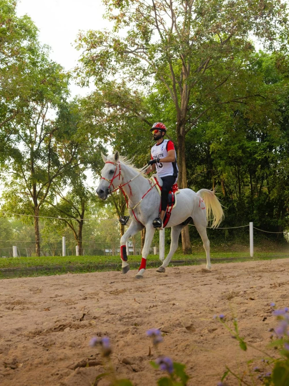 ناصر بن حمد يشهد الفحص البيطري لبطولة آسيا للفروسية في تايلاند