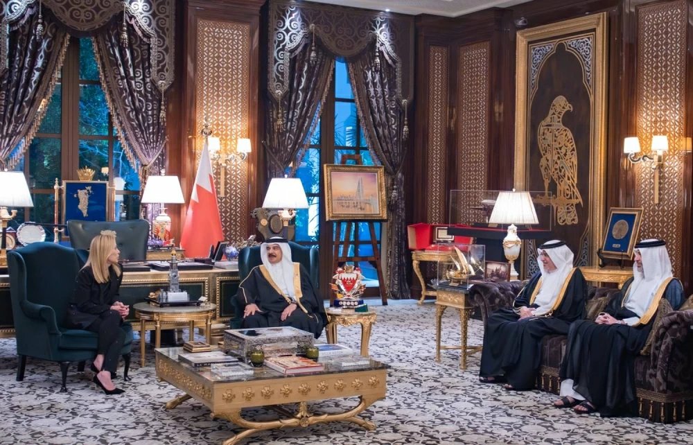 الملك يستقبل رئيسة وزراء إيطاليا جورجيا ميلوني&nbsp;