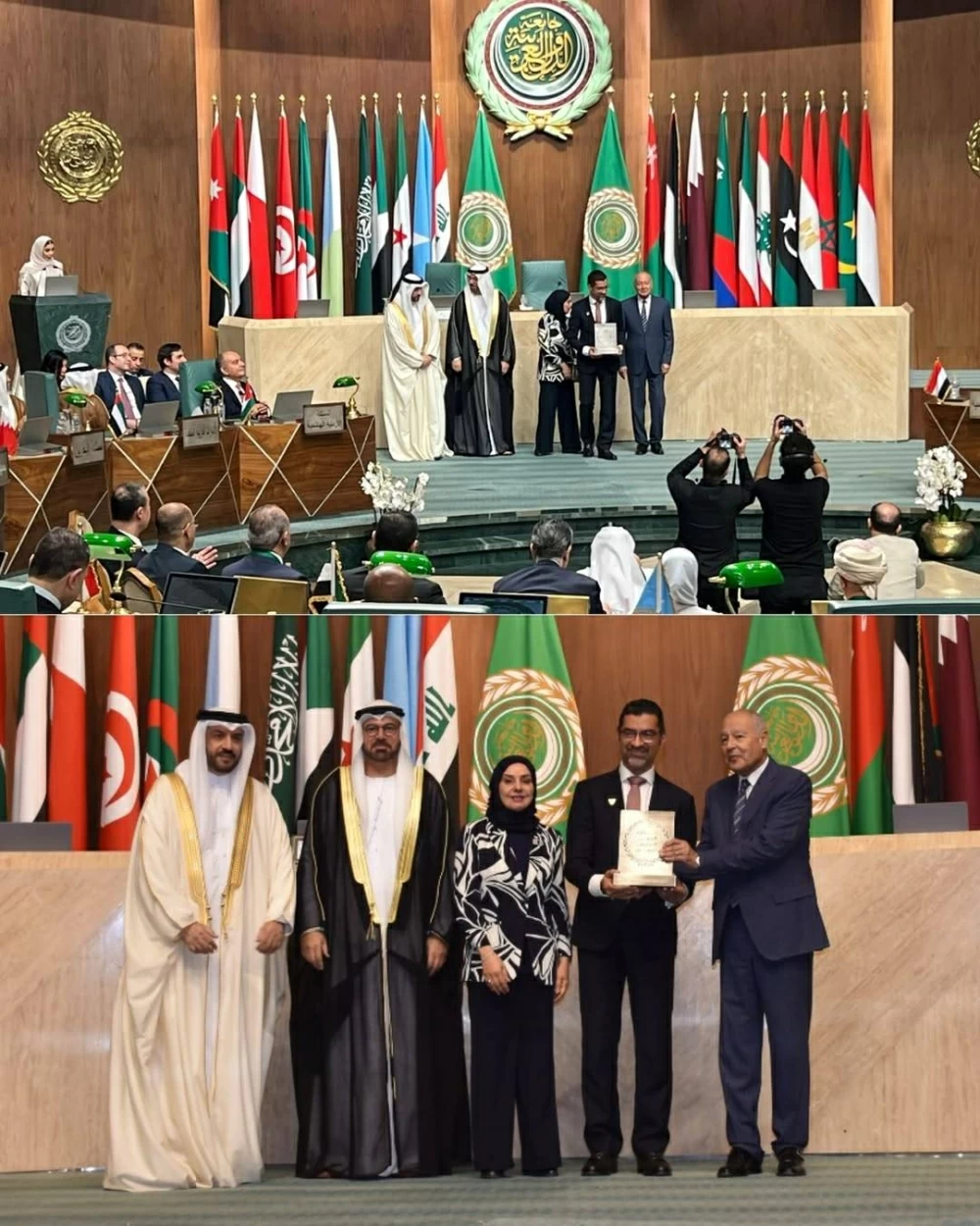 وزير شؤون البلديات والزراعة يتسلم جائزة التميز الحكومي العربي في فئة التكريم الخاص