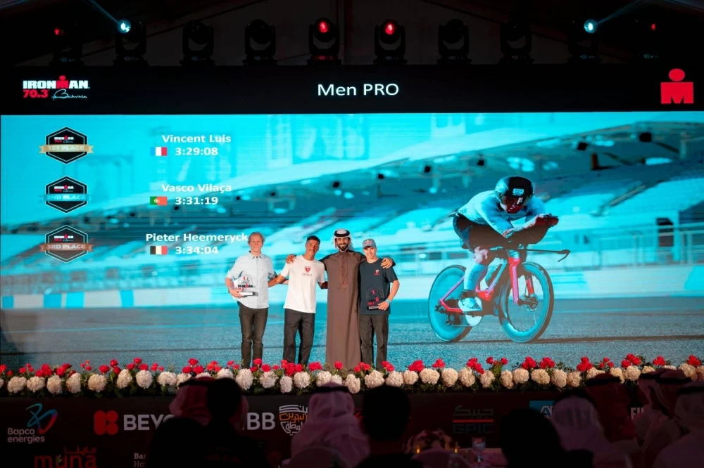 ناصر بن حمد يحضر ختام بطولة الشرق الأوسط للرجل الحديدي 70.3