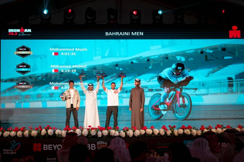 ناصر بن حمد يحضر ختام بطولة الشرق الأوسط للرجل الحديدي 70.3