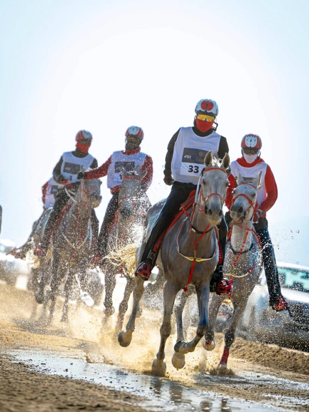 ناصر بن حمد يتابع سباق بطولة العيد الوطني للقدرة