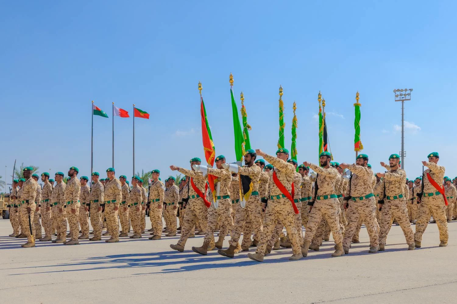 ناصر بن حمد يحضر طابور القائد للحرس الملكي