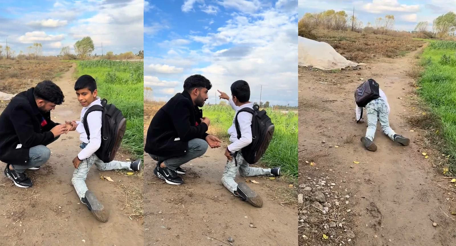 على يديه ورجليه زحفاً نحو الحلم.. طفـل عراقي يتحدى الإعاقة ليصل إلى مدرسته البعيدة 