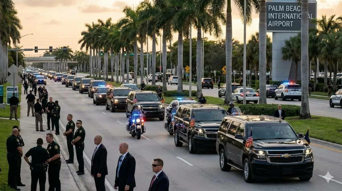 موكب ترامب في فلوريدا يغير مساره بسبب &laquo;جسم مشبوه&raquo;