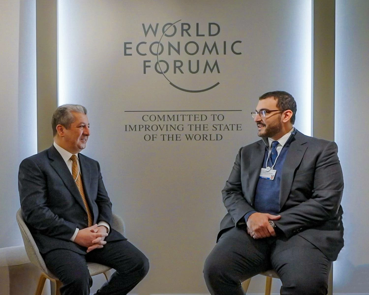 عيسى بن سلمان يلتقي رئيس وزراء إقليم كردستان العراق على هامش &laquo;دافوس 2026&raquo;