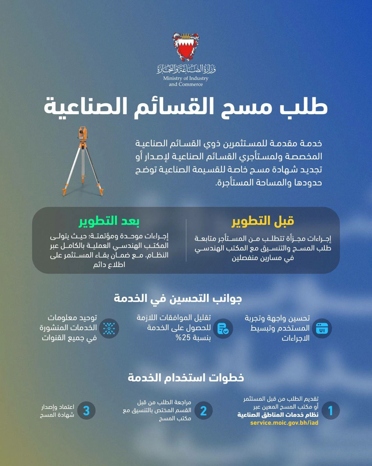 وزارة الصناعة والتجارة تطور خدمة مسح القسائم الصناعية