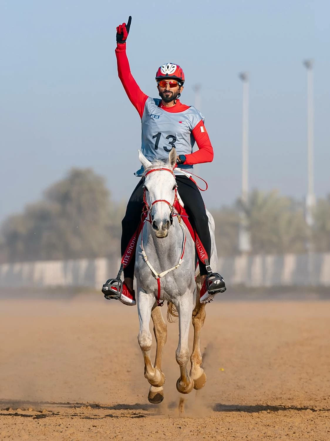 ناصر بن حمد يتصدر السباق الدولي التأهيلي للقدرة في دبي