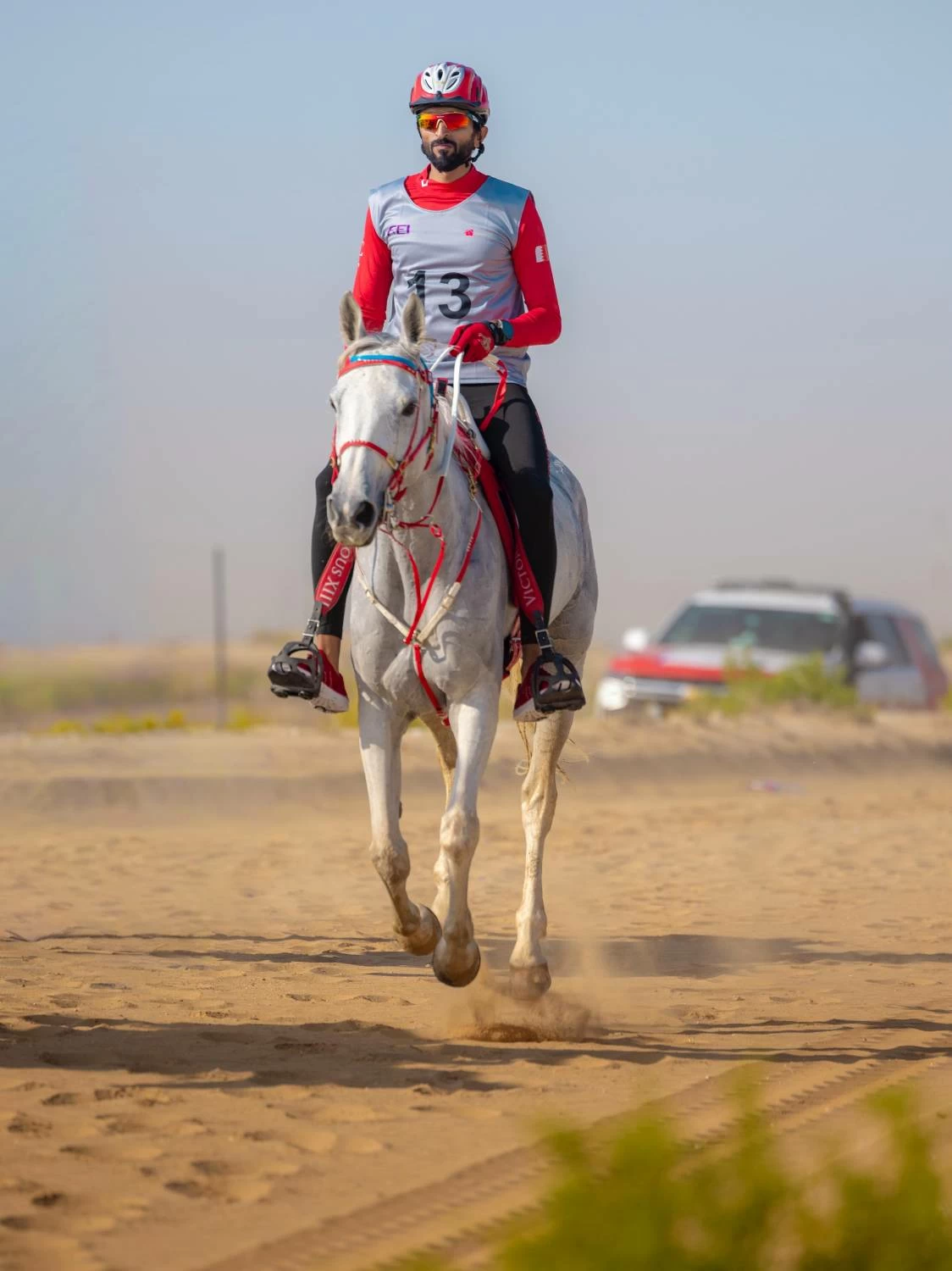 ناصر بن حمد يتصدر السباق الدولي التأهيلي للقدرة في دبي
