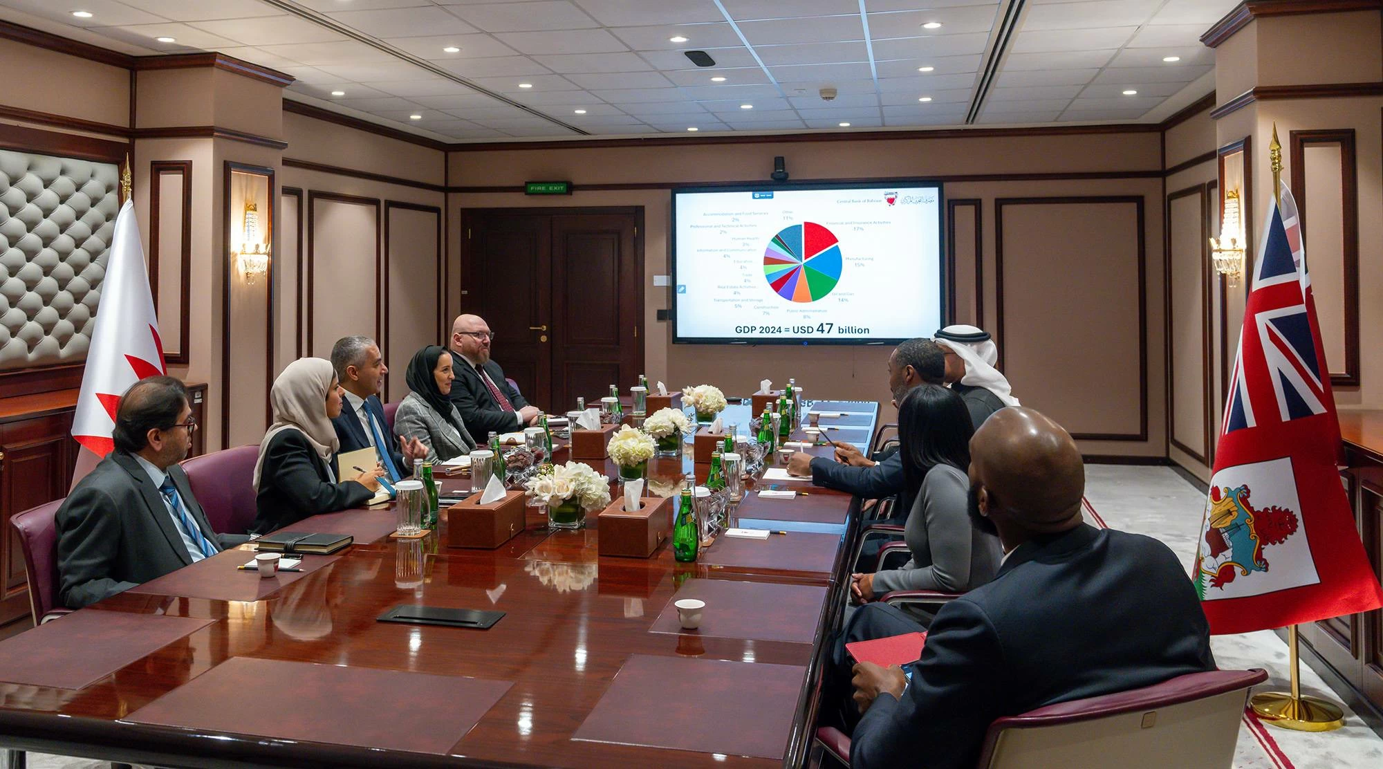 رئيس وزراء برمودا يزور مصرف البحرين المركزي