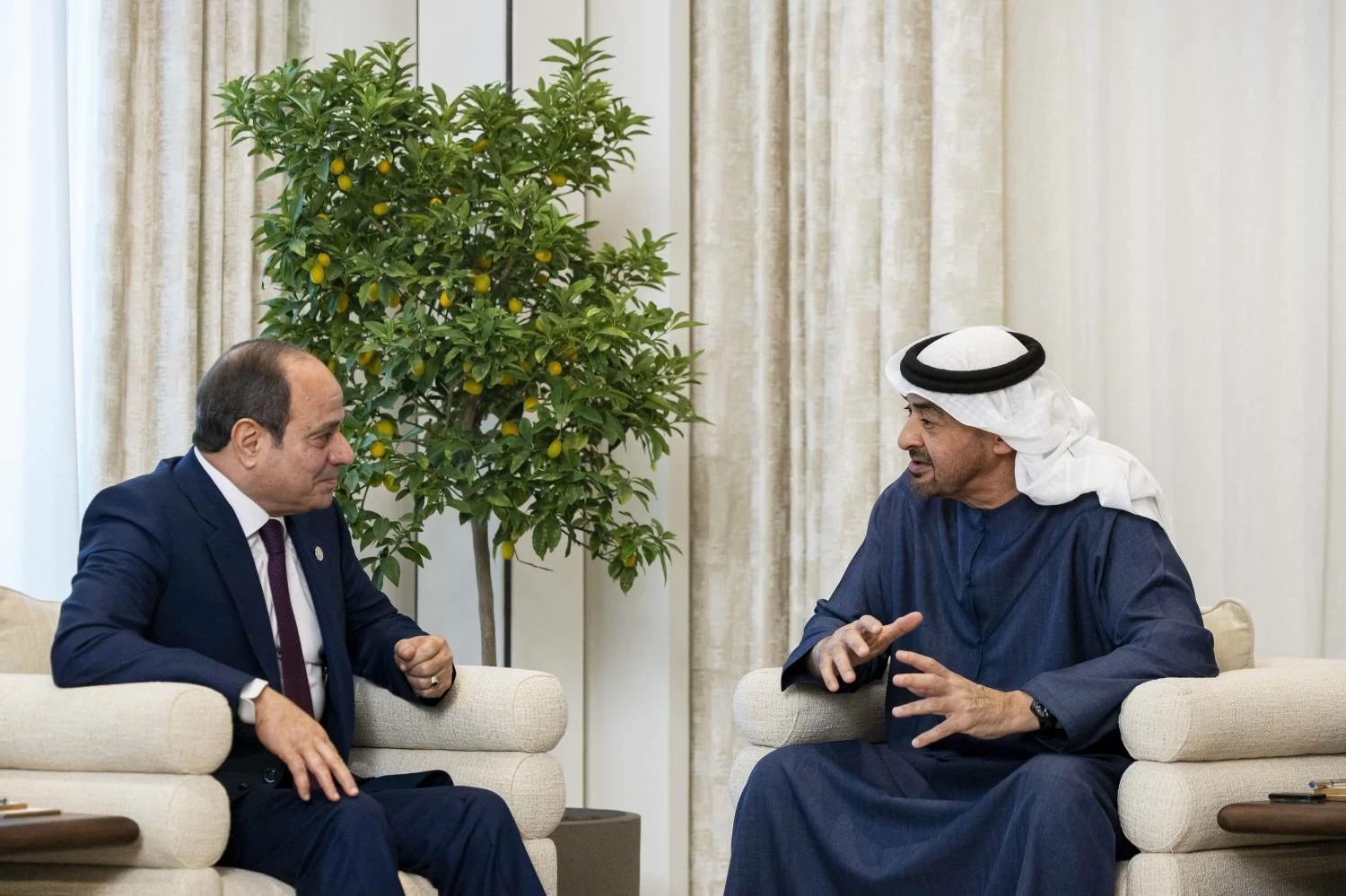 محمد بن زايد والسيسي يبحثان علاقات البلدين وتطورات المنطقة