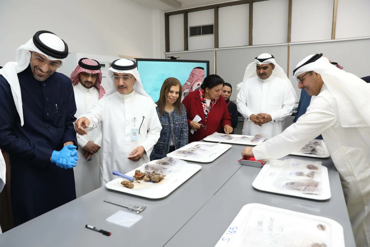 جامعة الخليج العربي تبدأ عمليات فلق المحار لتحليل الكربون العضوي الكلي