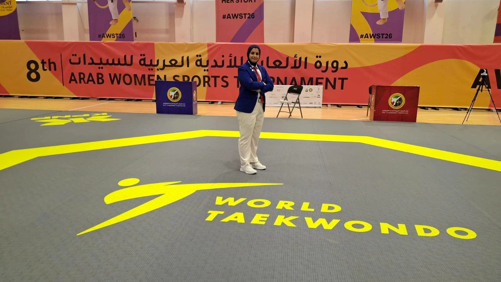 مشاركة مشرفة للحكم الدولي منار الريس في الألعاب العربية للأندية للسيدات