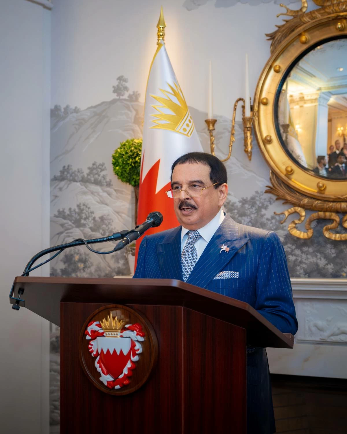 الملك يقيم حفل استقبال بمناسبة الزيارة التي يقوم بها جلالته للولايات المتحدة الأمريكية