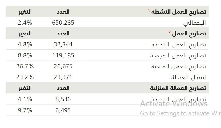&laquo;سوق العمل&raquo;: أكثر من 650 ألف تصريح عمل بزيادة ٪2.4 حتى الربع الثالث 2025
