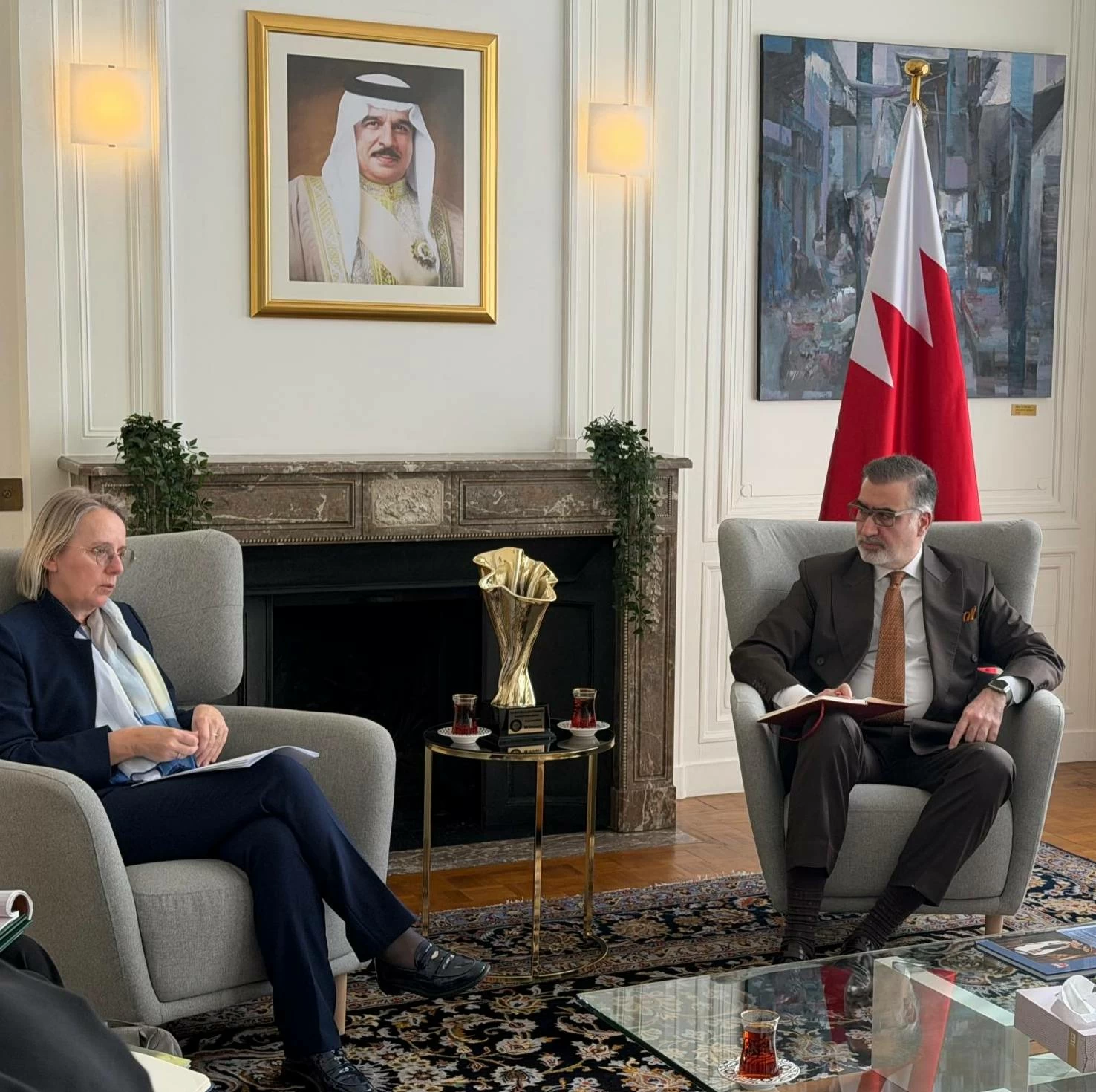 البحرين – سفراء دول مجلس التعاون يجتمعون مع المدير العام لشؤون الشرق الأوسط وشمال أفريقيا بهيئة العمل الخارجي الأوروبية